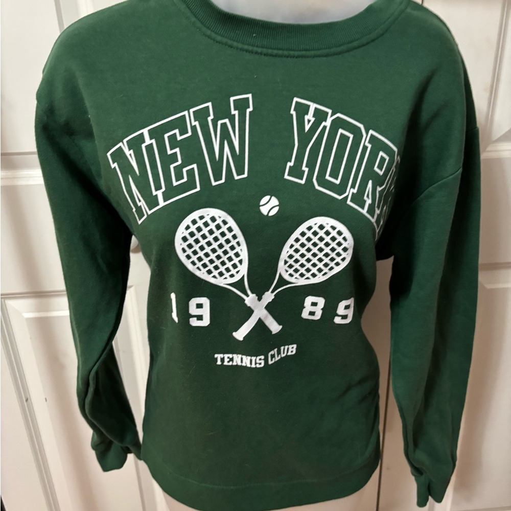 Oversized Green Long Sleeve Sweatshirt